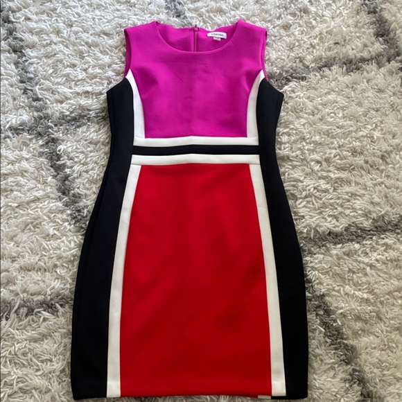 Calvin Klein Dresses & Skirts - Calvin Klein Pink and Red Midi Dress